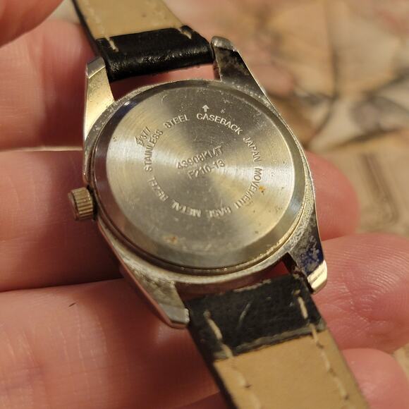 Vintage Watches Blue Dial Japan Quartz Unbranded Gold Numbered Leather Strap - Picture 3 of 10